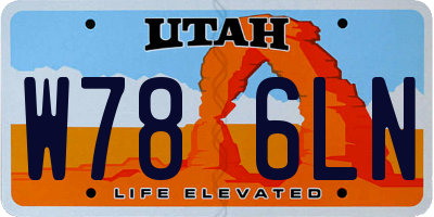 UT license plate W786LN