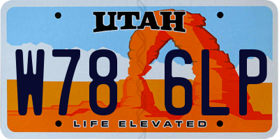 UT license plate W786LP
