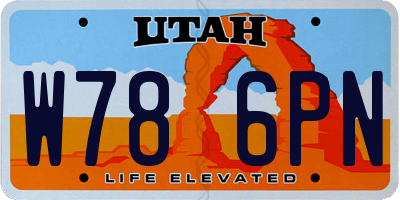 UT license plate W786PN