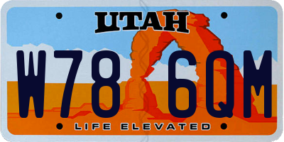 UT license plate W786QM