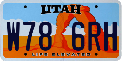 UT license plate W786RH