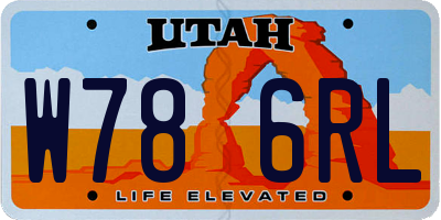 UT license plate W786RL