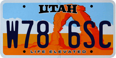 UT license plate W786SC