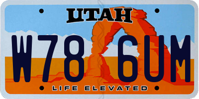UT license plate W786UM