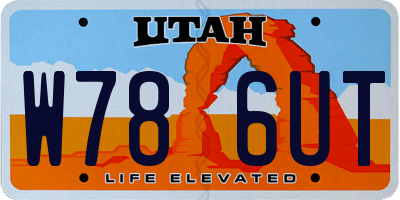 UT license plate W786UT