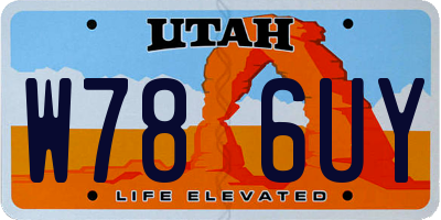 UT license plate W786UY