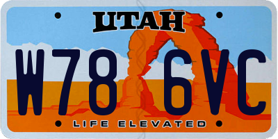 UT license plate W786VC