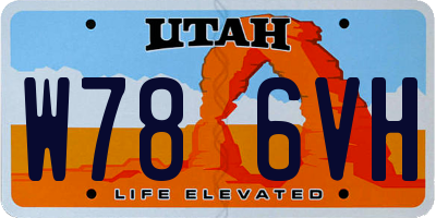 UT license plate W786VH