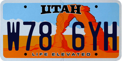 UT license plate W786YH