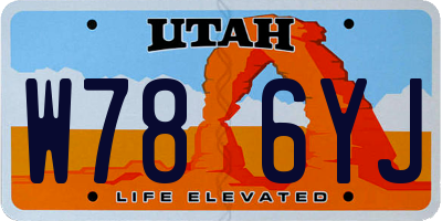 UT license plate W786YJ