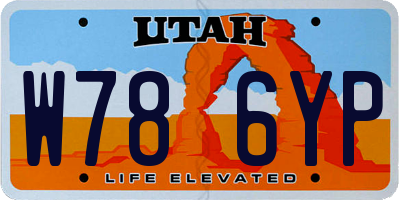 UT license plate W786YP