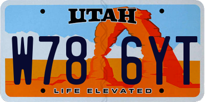 UT license plate W786YT