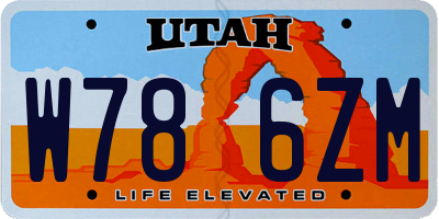 UT license plate W786ZM