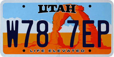 UT license plate W787EP