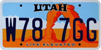 UT license plate W787GG