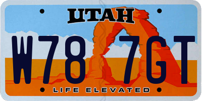 UT license plate W787GT