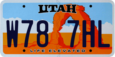 UT license plate W787HL