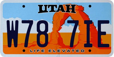 UT license plate W787IE
