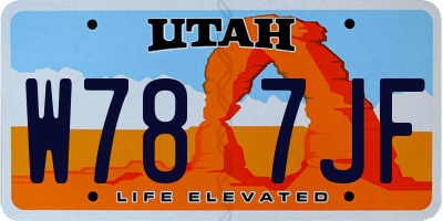 UT license plate W787JF