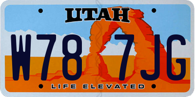 UT license plate W787JG