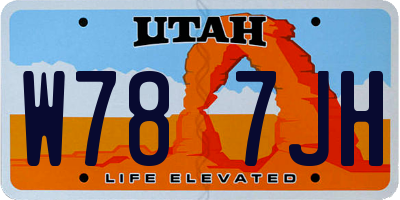 UT license plate W787JH