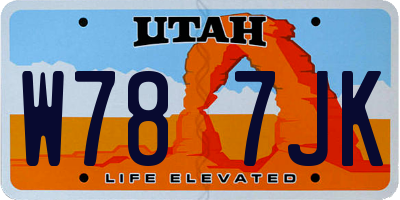UT license plate W787JK