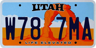 UT license plate W787MA