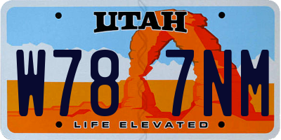 UT license plate W787NM