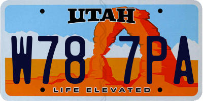 UT license plate W787PA