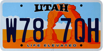 UT license plate W787QH