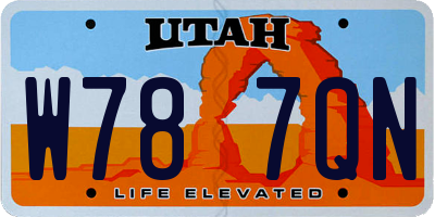 UT license plate W787QN