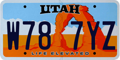 UT license plate W787YZ