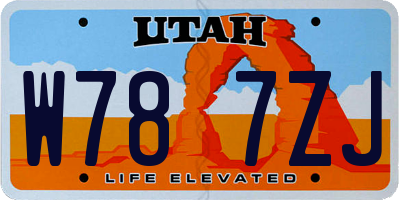 UT license plate W787ZJ