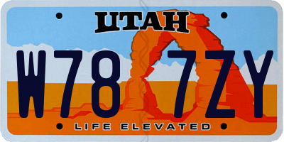 UT license plate W787ZY