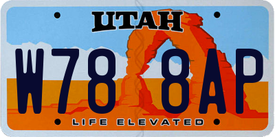 UT license plate W788AP