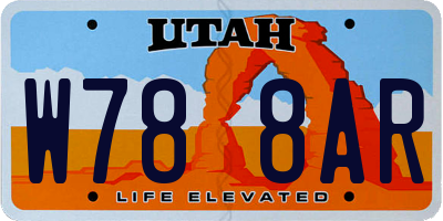 UT license plate W788AR