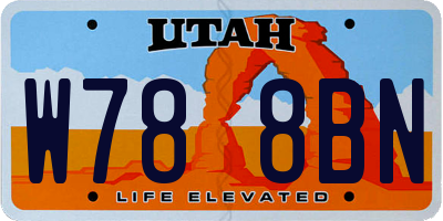 UT license plate W788BN