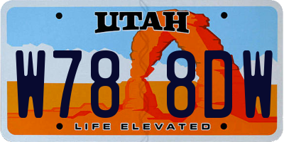UT license plate W788DW