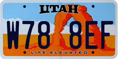 UT license plate W788EF