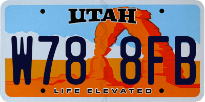 UT license plate W788FB