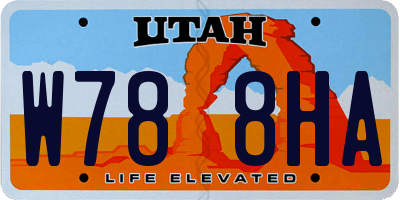 UT license plate W788HA