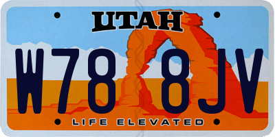 UT license plate W788JV