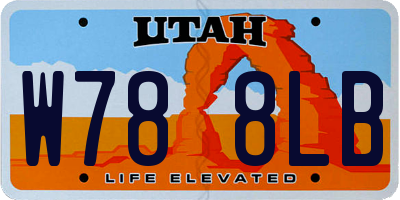 UT license plate W788LB