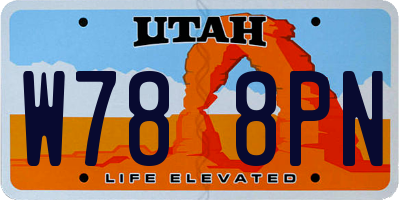 UT license plate W788PN
