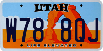 UT license plate W788QJ