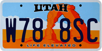 UT license plate W788SC