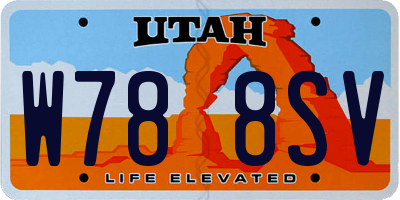 UT license plate W788SV