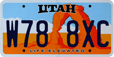 UT license plate W788XC