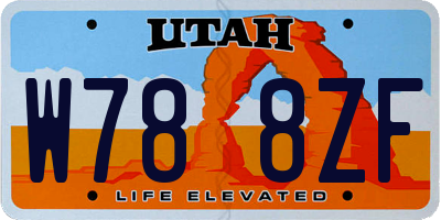 UT license plate W788ZF