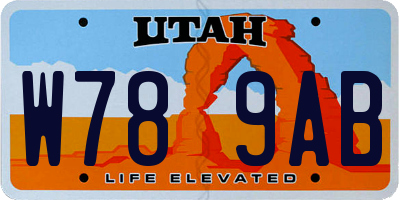 UT license plate W789AB